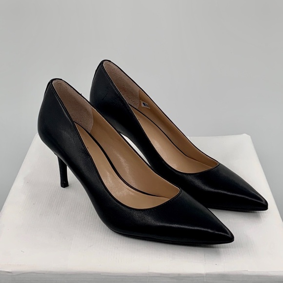 NWT Lauren Ralph Lauren Women’s Black Leather Point Toe High Heel Shoes - Picture 2 of 13